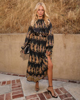 Silent Rue Printed Maxi Dress