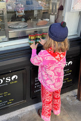 Kids Red and Pink Bandana Knitted Set