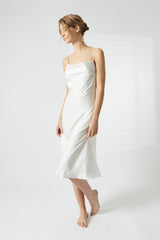 True Decadence White Satin Midi Cowl Nightie
