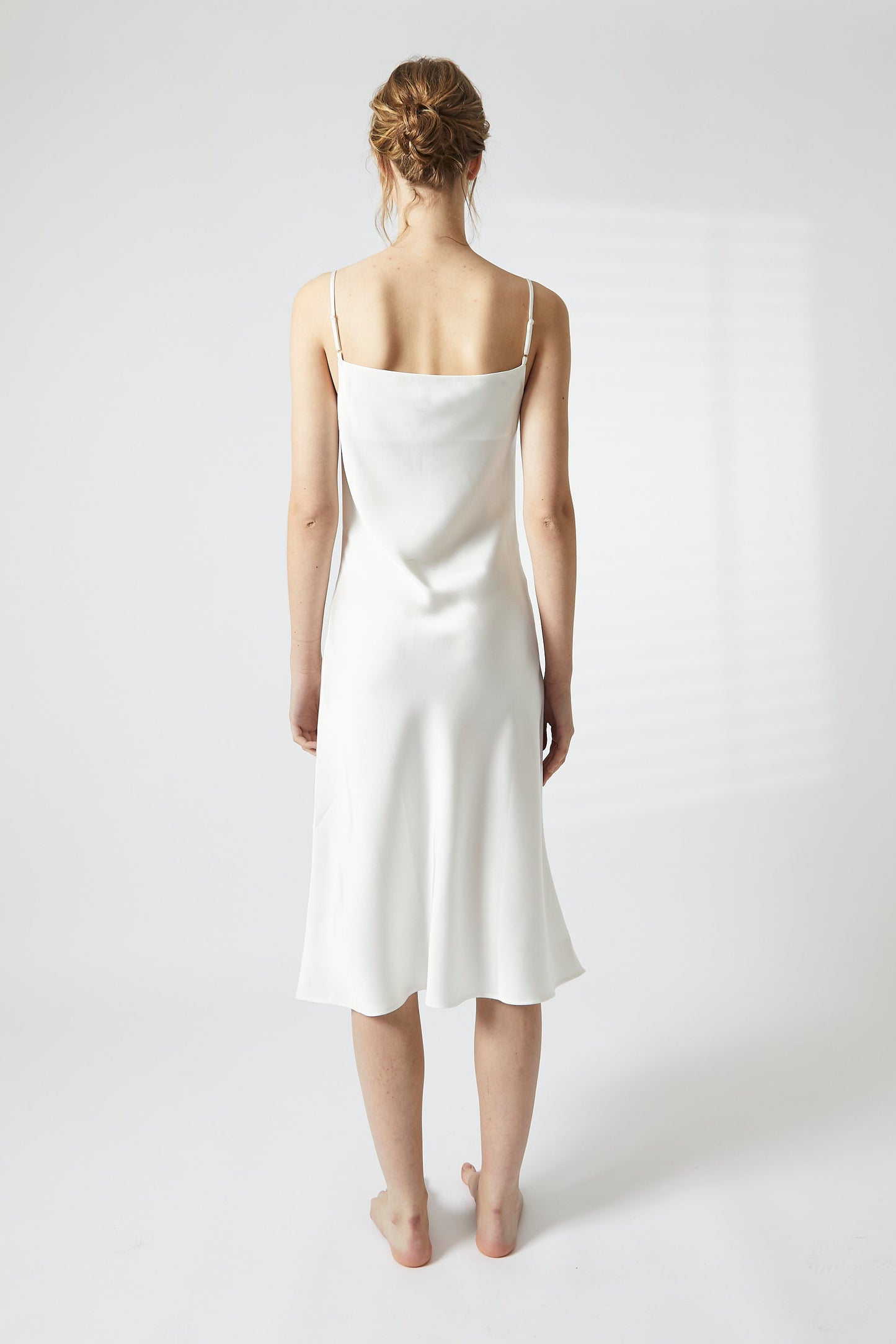 True Decadence White Satin Midi Cowl Nightie