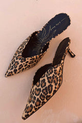 Leopard Heel Mules