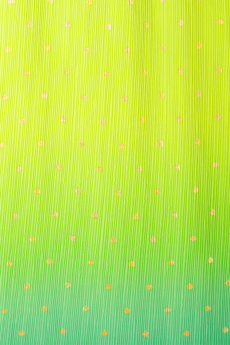 Lime Ombre Plisse Claudia Dress