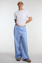 STRIPED COTTON POPLIN PAJAMA STYLE PANT