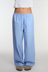 STRIPED COTTON POPLIN PAJAMA STYLE PANT