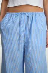 STRIPED COTTON POPLIN PAJAMA STYLE PANT