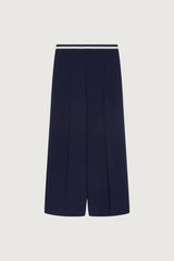 STRIPED ELASTICATED WAIST STRAIGHT LEG PANT