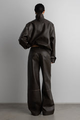 VEGAN LEATHER STRAIGHT LEG PANT