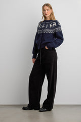 RELAXED BLACK DRAWSTRING JEAN