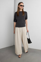 WIDE LEG PANT WITH TUCKING DETAIL