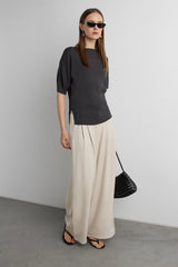 WIDE LEG PANT WITH TUCKING DETAIL