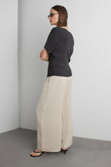 WIDE LEG PANT WITH TUCKING DETAIL