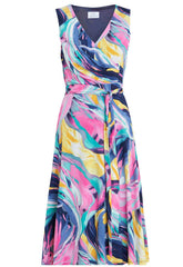 Gina Bacconi Peach Anastacia Fit And Flare Jersey Dress