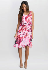Gina Bacconi Pink Mila Floral Tier Dress