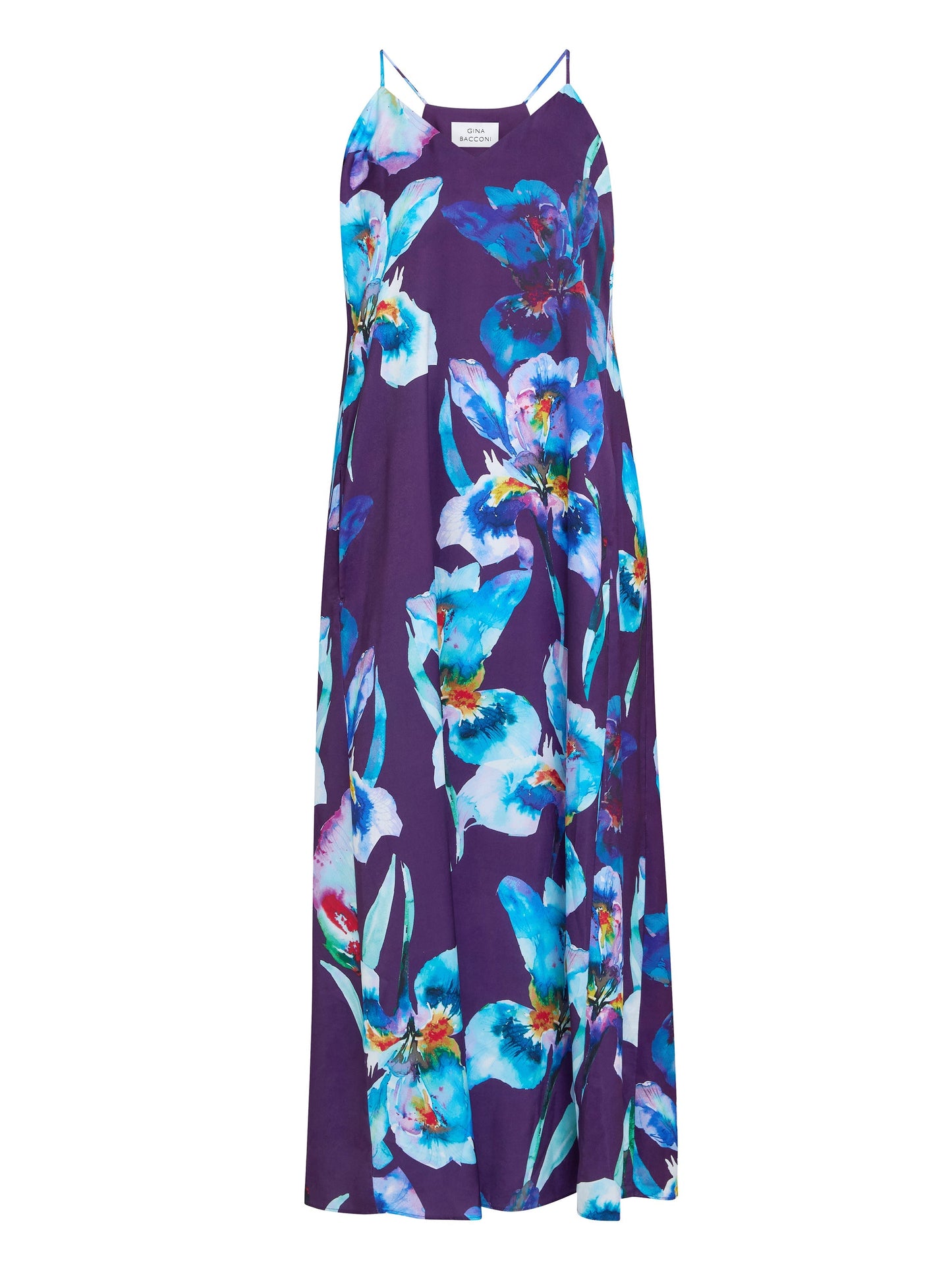 Gina Bacconi Navy Genny Floral Print Maxi Dress