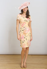 Gina Bacconi Yellow Trish Floral Print Dress
