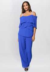 Gina Bacconi Royal Darla Frill Top Trouser Set
