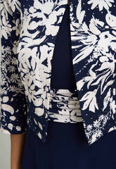 Gina Bacconi NAVY Nell Stretch Jersey Dress & Jacket