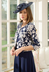 Gina Bacconi NAVY Nell Stretch Jersey Dress & Jacket