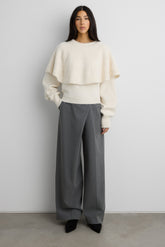 CHUNKY RIBBED CAPE SWEATER SET