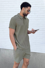 RIBBED ELASTIC WAIST SHORT
