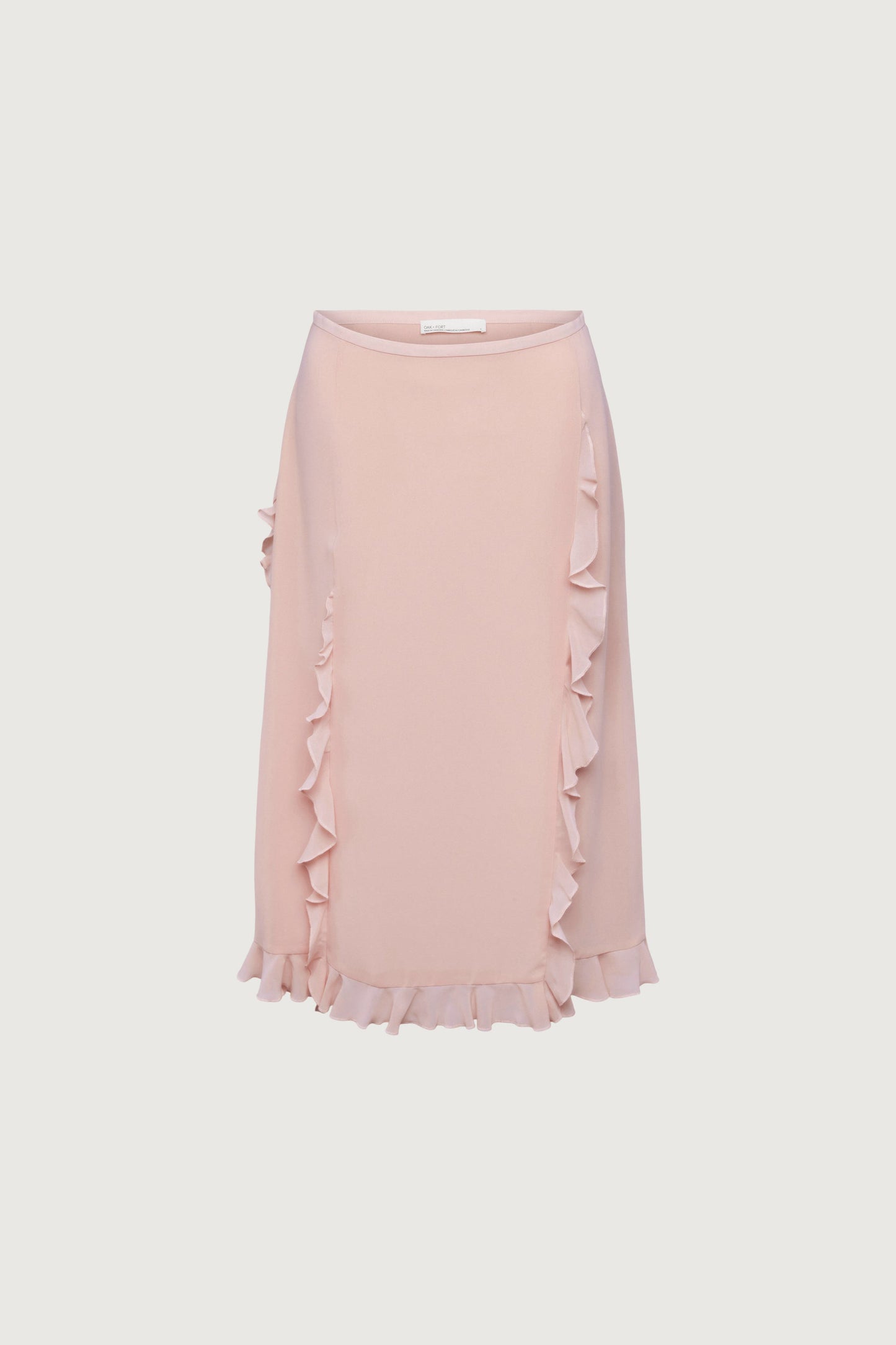 CHIFFON RUFFLED MIDI SKIRT