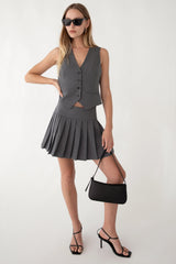 MINI PLEATED SUITING SKIRT
