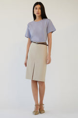 MIDI SUITING SKIRT WITH FRONT SLIT
