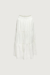 TIERED NYLON MIDI SKIRT