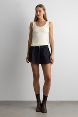MINI CANVAS PLEATED SKORT