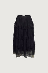 TIERED RUFFLE MAXI SKIRT