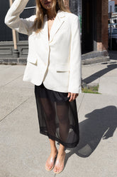 SHEER A-LINE MIDI SKIRT