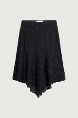 ASYMMETRICAL LACE MIDI SKIRT
