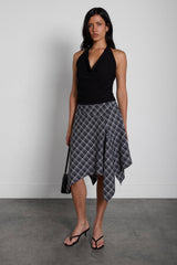 TARTAN PRINT A-LINE MIDI SKIRT