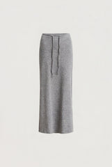 TEXTURED DRAWSTRING MAXI SKIRT