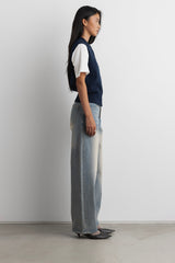 KNIT MOCKNECK BUTTON UP VEST