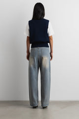 KNIT MOCKNECK BUTTON UP VEST