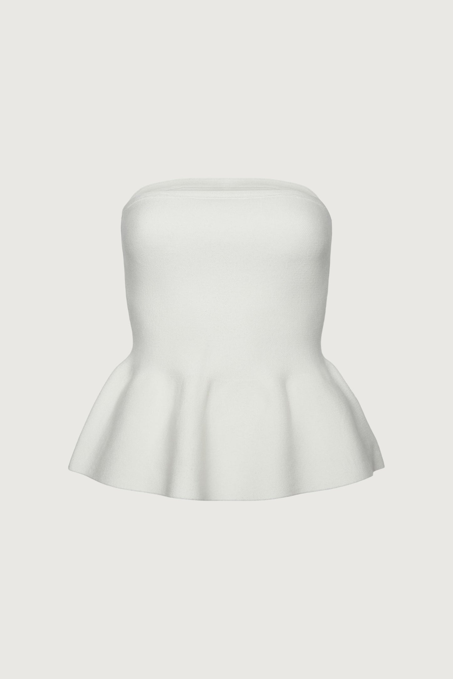 KNIT PEPLUM TUBE TOP