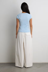 CAP SLEEVE BUTTON FRONT SWEATER