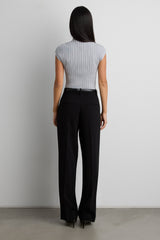 OTTOMAN RIBBED KNIT SLEEVELESS TOP