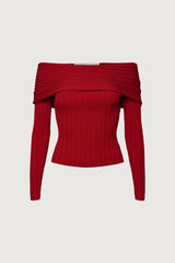 RIBBED OFF THE SHOULDER SWEATER
