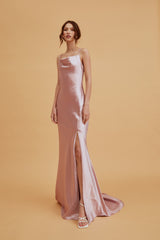 true Decadence Pippa Dusty Pink Bridesmaid Cowl-Neck Slip Dress