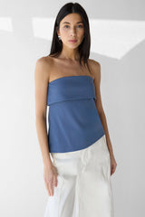 TUBE TOP WITH FOLD-OVER DETAIL