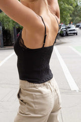PADDED LACE TRIM CAMISOLE TANK TOP