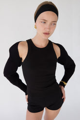 RIBBED HIGH NECK TANK TOP