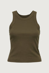 RIBBED HIGH NECK TANK TOP