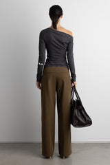 RUCHED ASYMMETRICAL LONG SLEEVE TOP