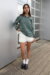 STRIPED RUGBY POLO LONG SLEEVE SHIRT
