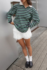 STRIPED RUGBY POLO LONG SLEEVE SHIRT