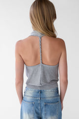 BRAIDED BACK COWL TANK TOP