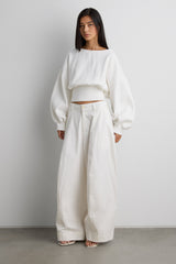 SWEATSHIRT WITH ZIP-BACK WAIST